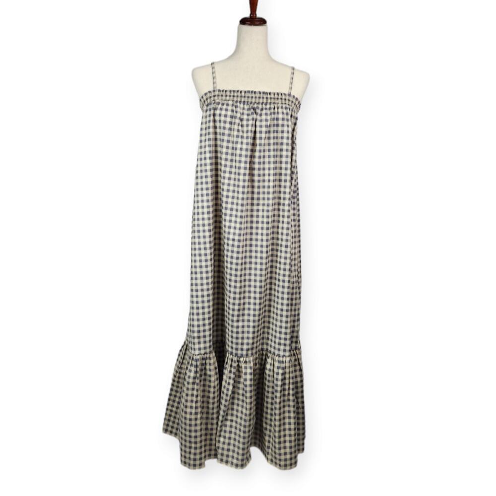 WeWoreWhat Smocked Midi Dress Gingham in Whisper White Women's Size Medium